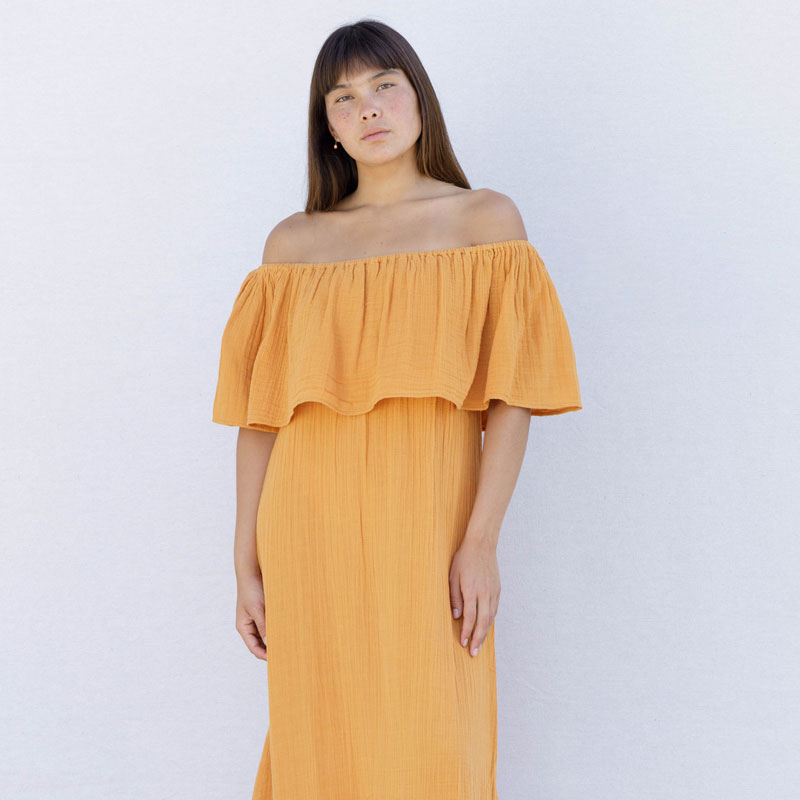 Freya Off Shoulder Maxi Dress - Turmeric