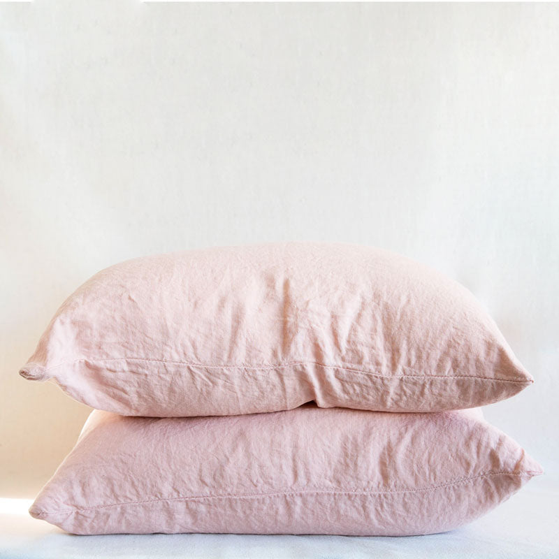 Simple Linen Large Pillow - Blush