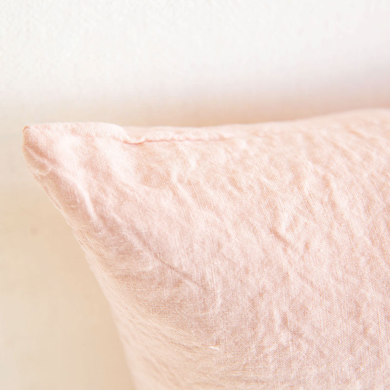 Simple Linen Large Pillow - Blush