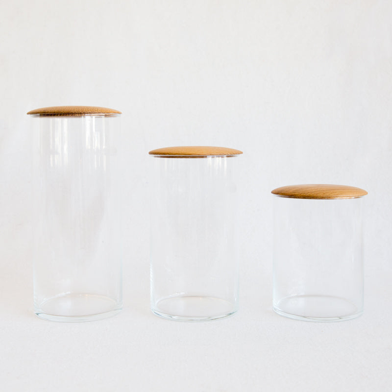 Hawkins New York Bathroom Simple Storage Container Jar Set with Lids, Oak &  Maple on Food52