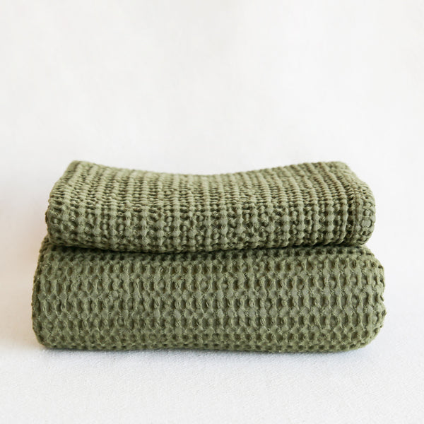 Simple Waffle Towel - Olive