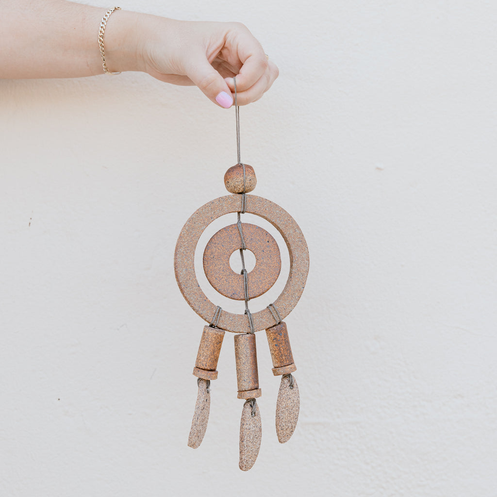 Brown Circle Ceramic Wall Hanging