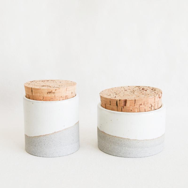 Cork Canister - Greystone/Snow White