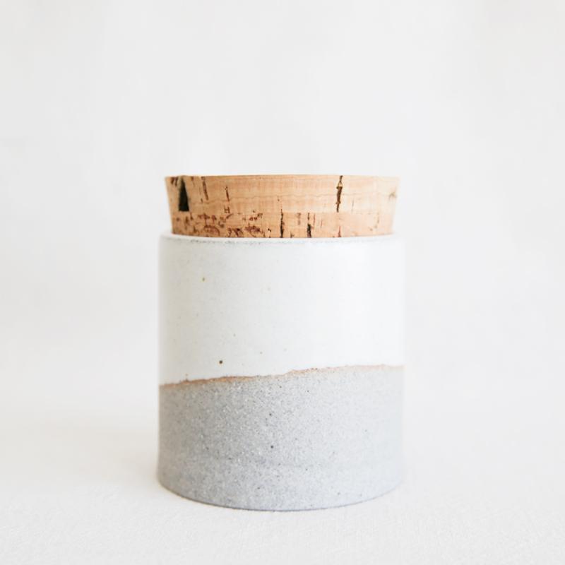 Cork Canister - Greystone/Snow White