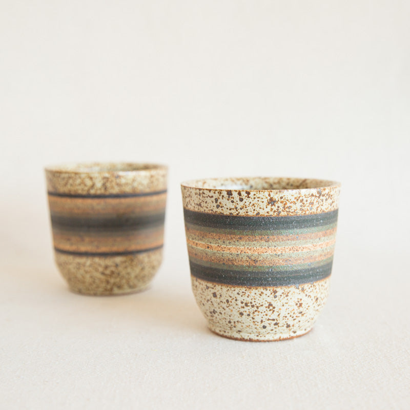 Painted Ceramic Cup - Stripe