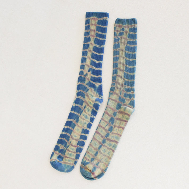 Indigo & Purple Tie Dye Socks - Adult