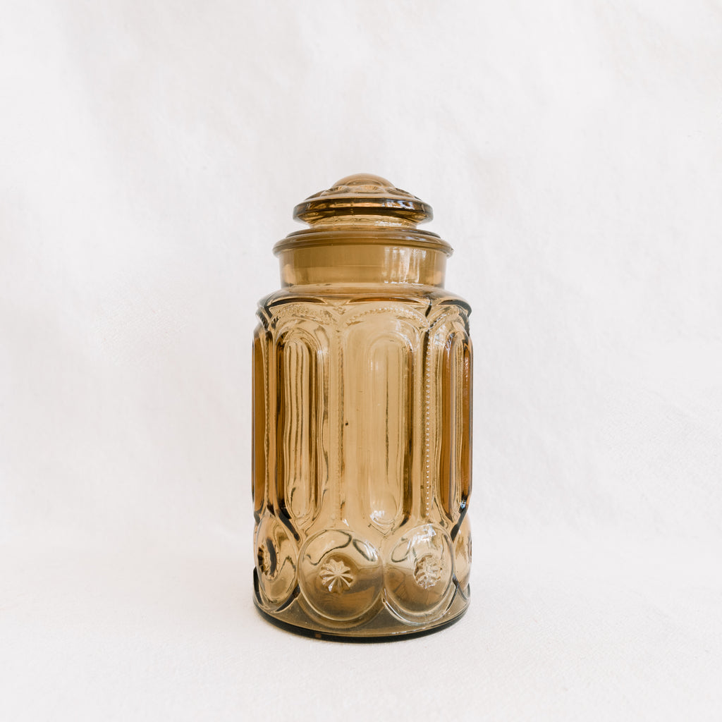 Vintage Yellow Glass Canister