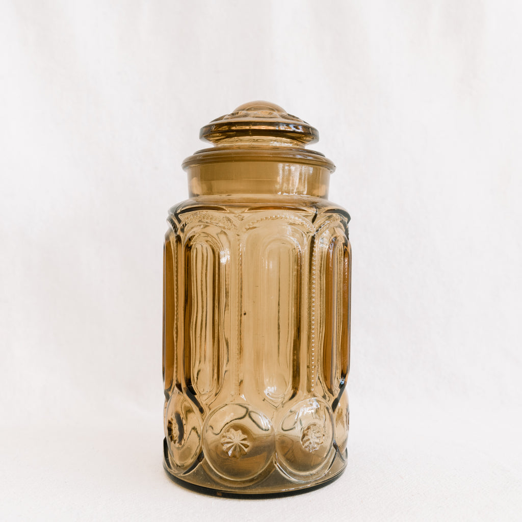 Vintage Yellow Glass Canister