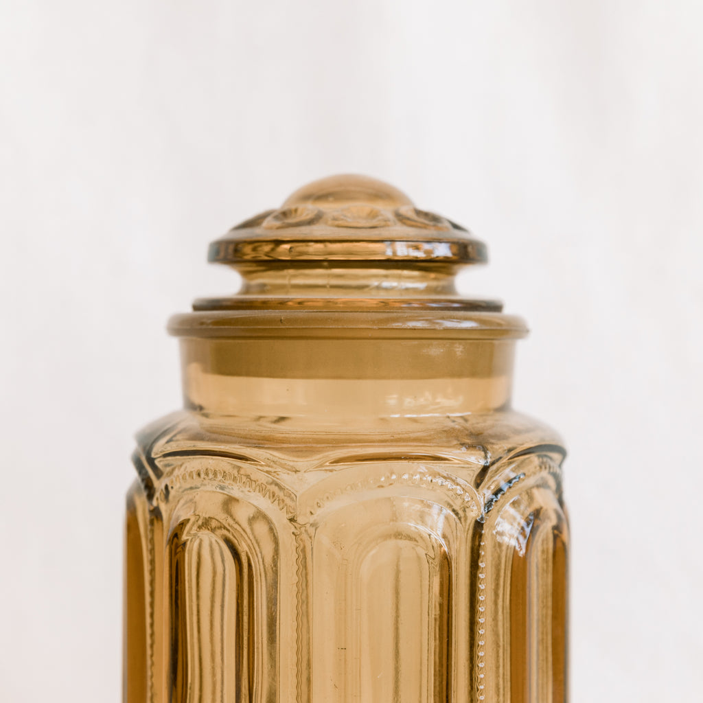 Vintage Yellow Glass Canister