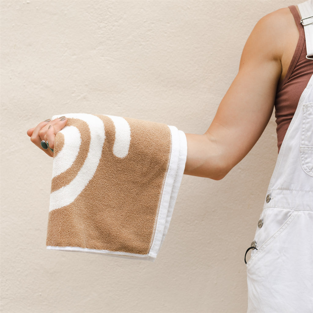 Spiral Hand Towel - Tan Scour