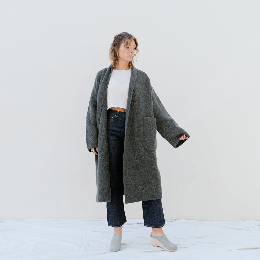 Lauren Manoogian Double Face Long Coat in Loden at General Store