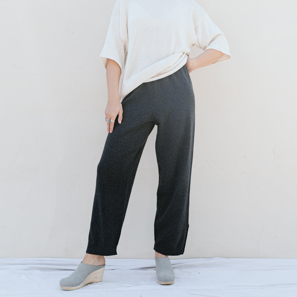 Cashmere Knit Pants - Anthracite