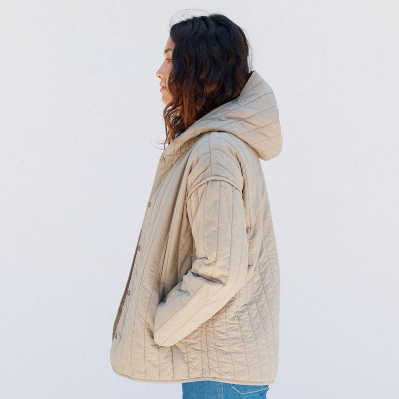 Straight Quilt Jacket - Faded Olive