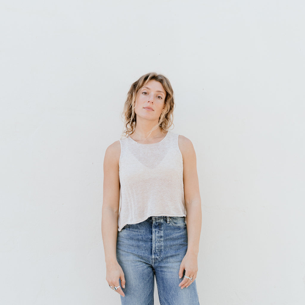 Lino Crop Top - Beige