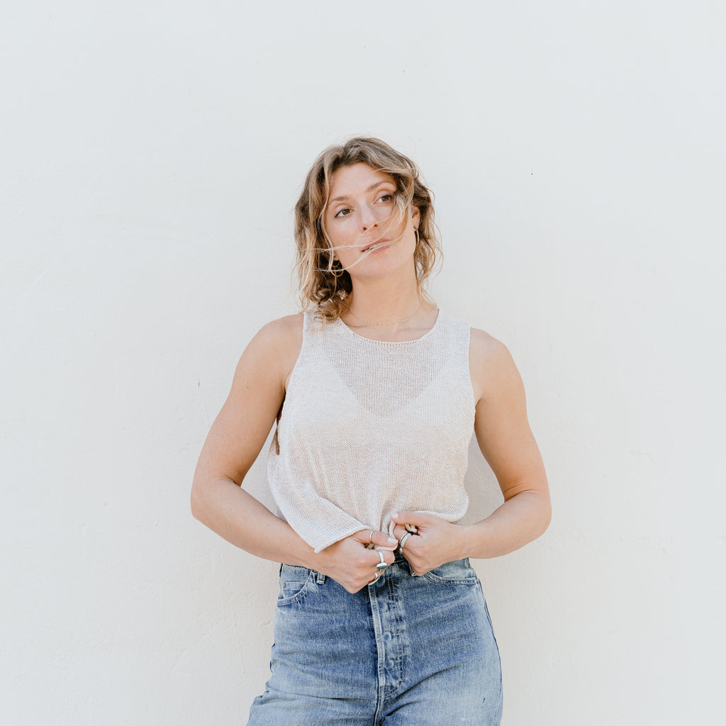 Lino Crop Top - Beige