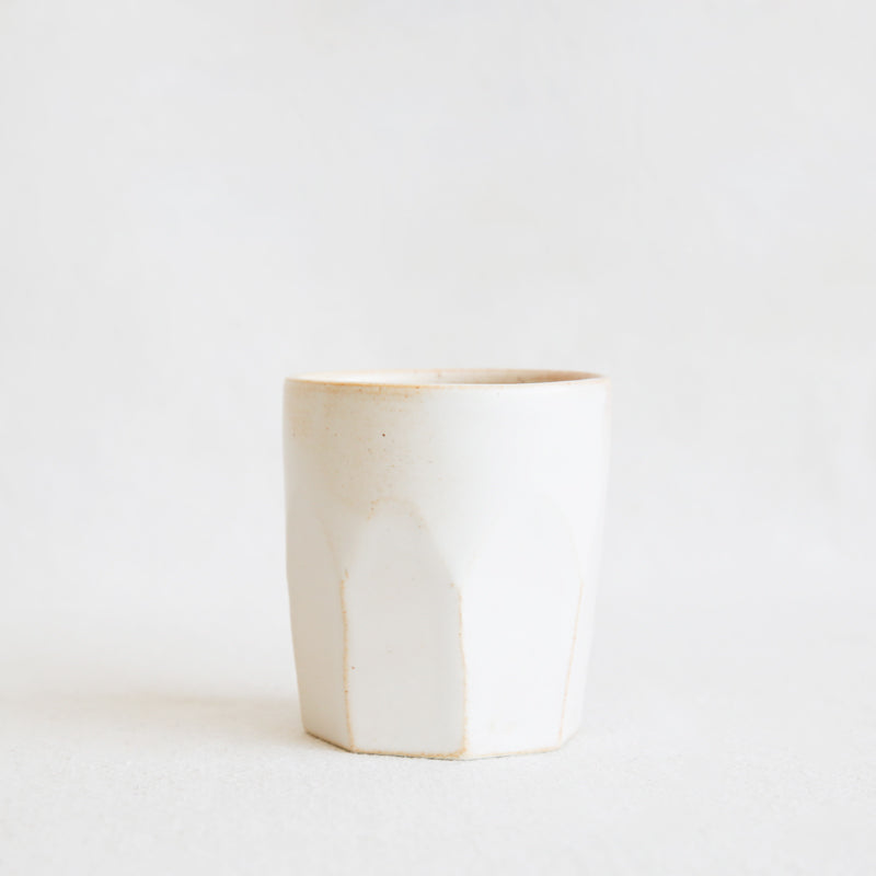 Farmhouse Faceted Whiskey Tumbler - Eggshell