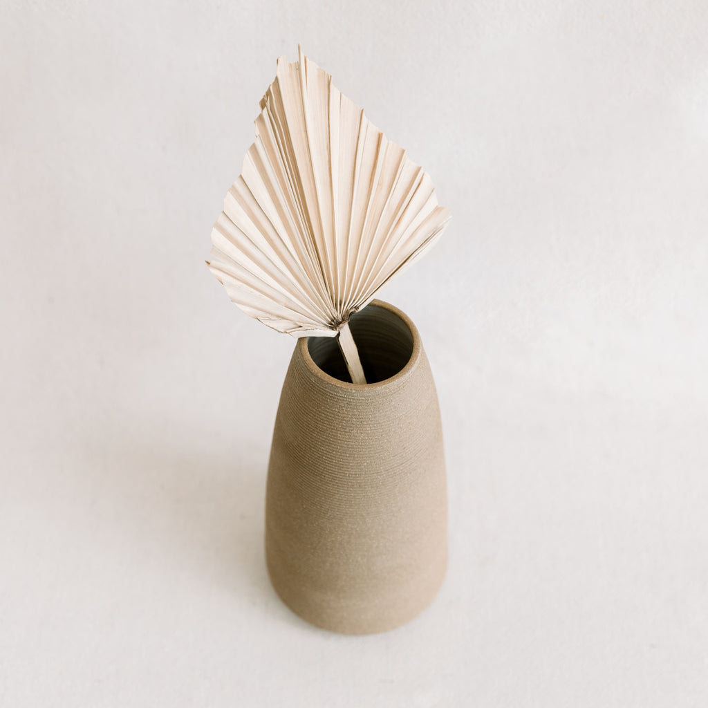 Ribbed Sand Cone Vase