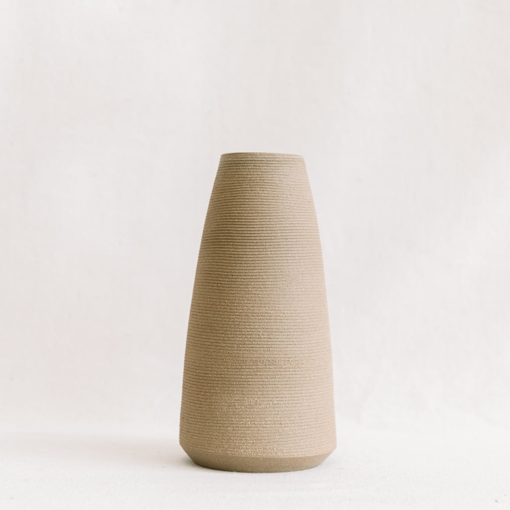 Ribbed Sand Cone Vase