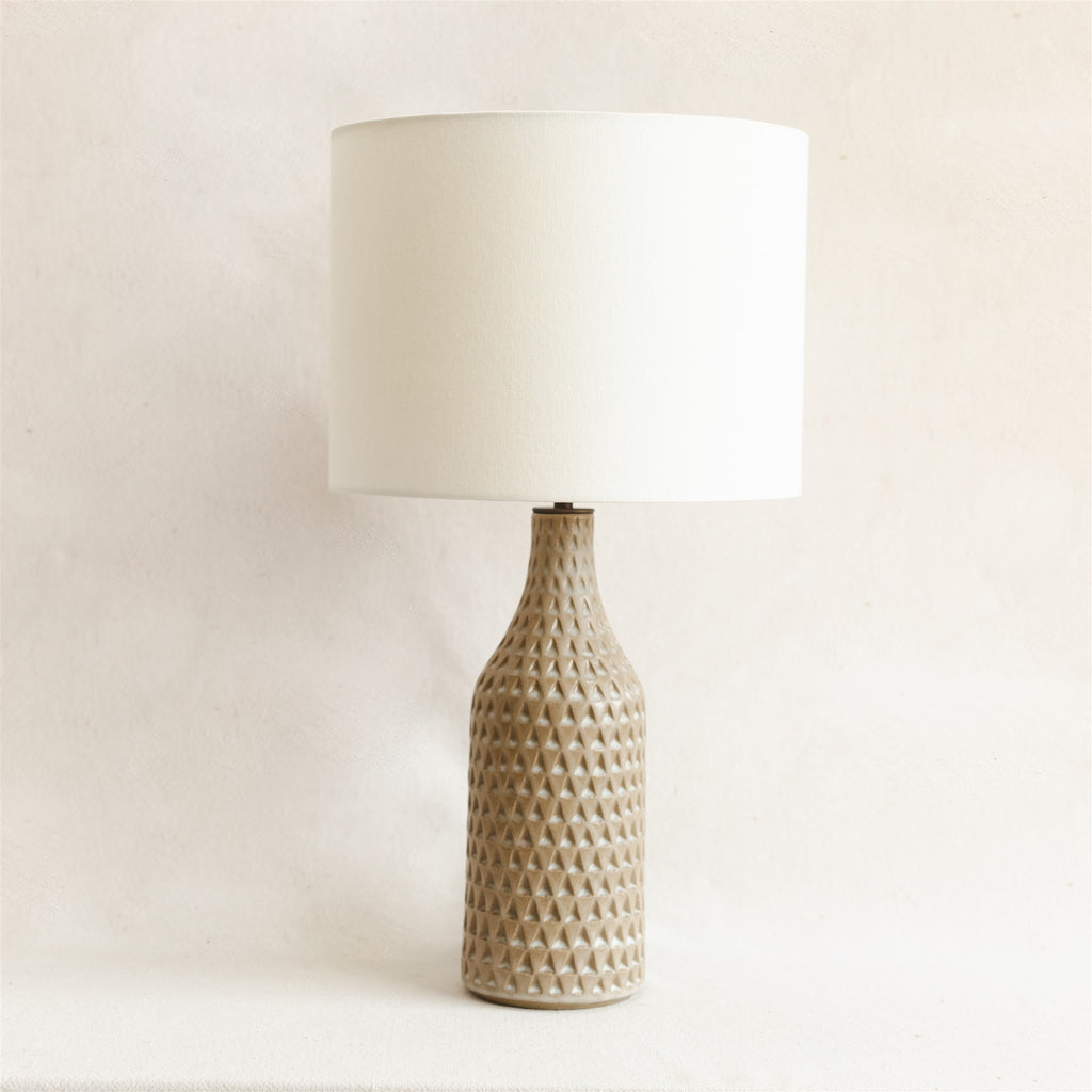 Carved Bottle Lamp - Tan