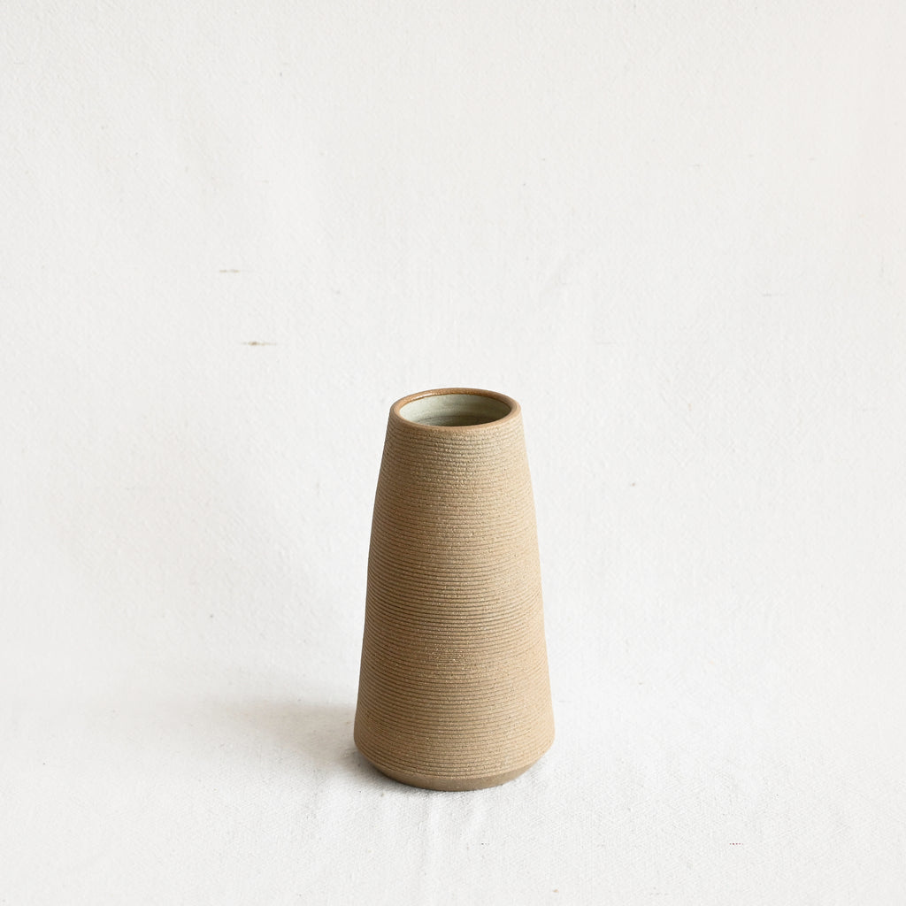 Ribbed Sand Small Cone Vase