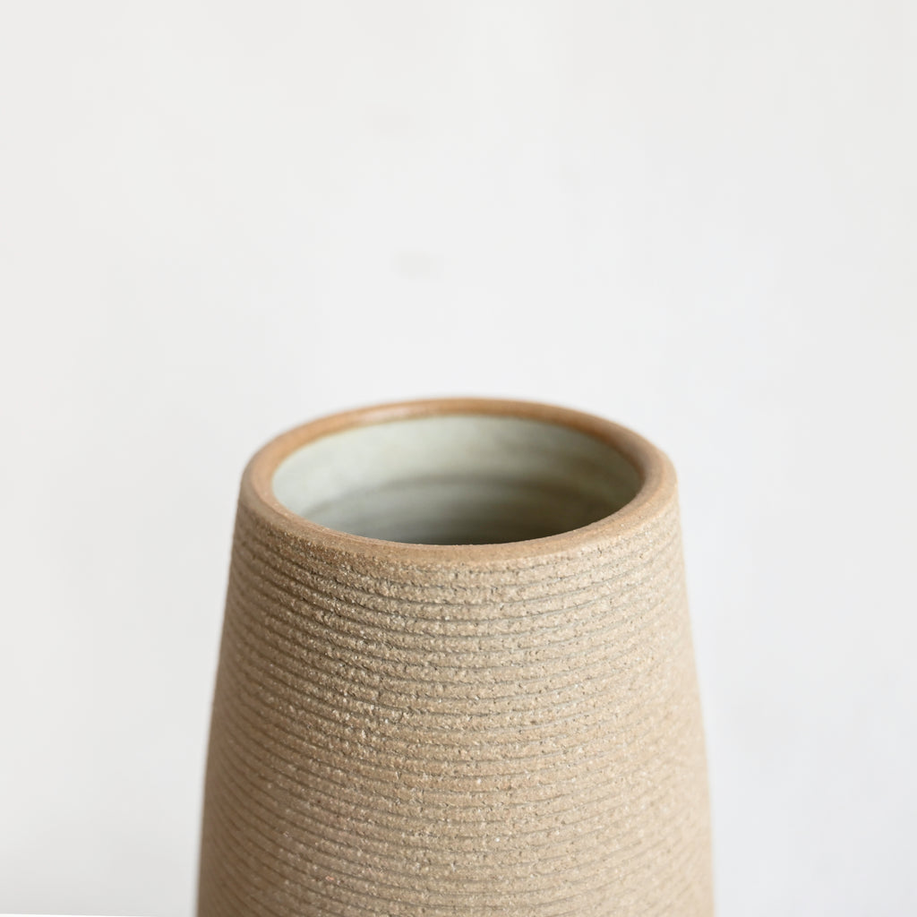 Ribbed Sand Small Cone Vase