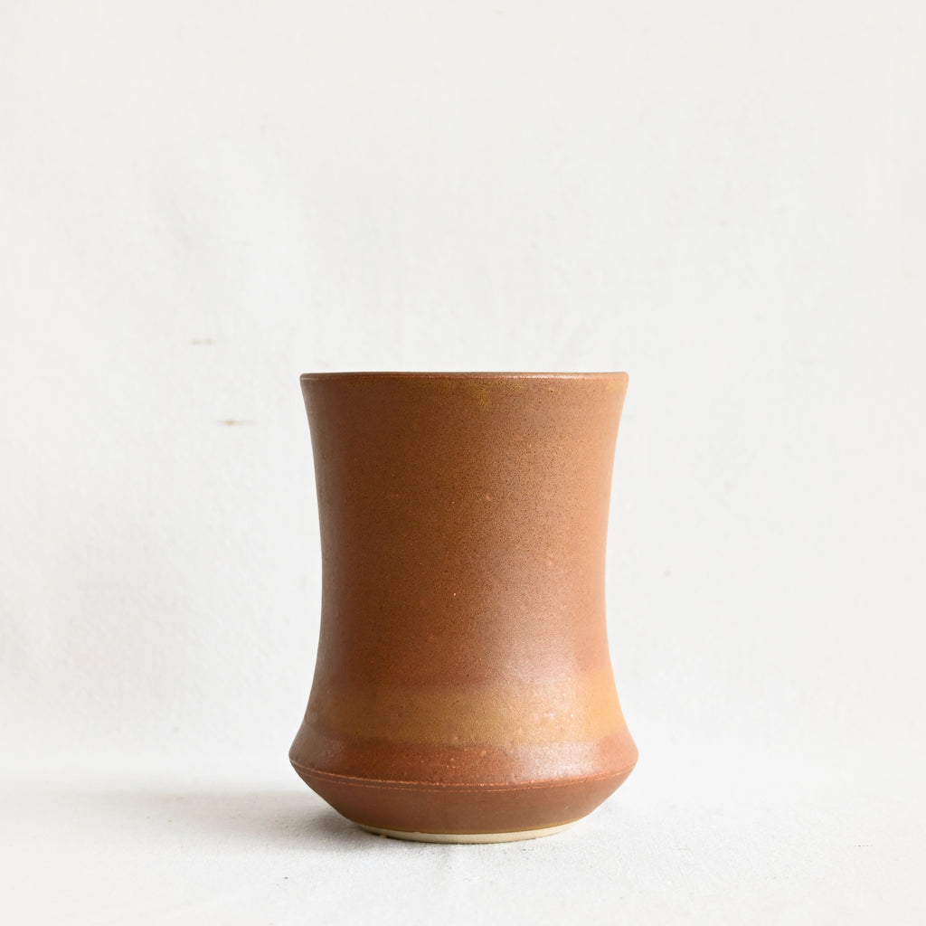 Small Concave Dark Honey Vase