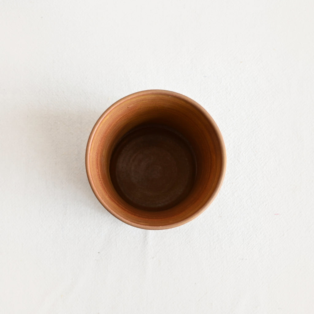 Small Concave Dark Honey Vase