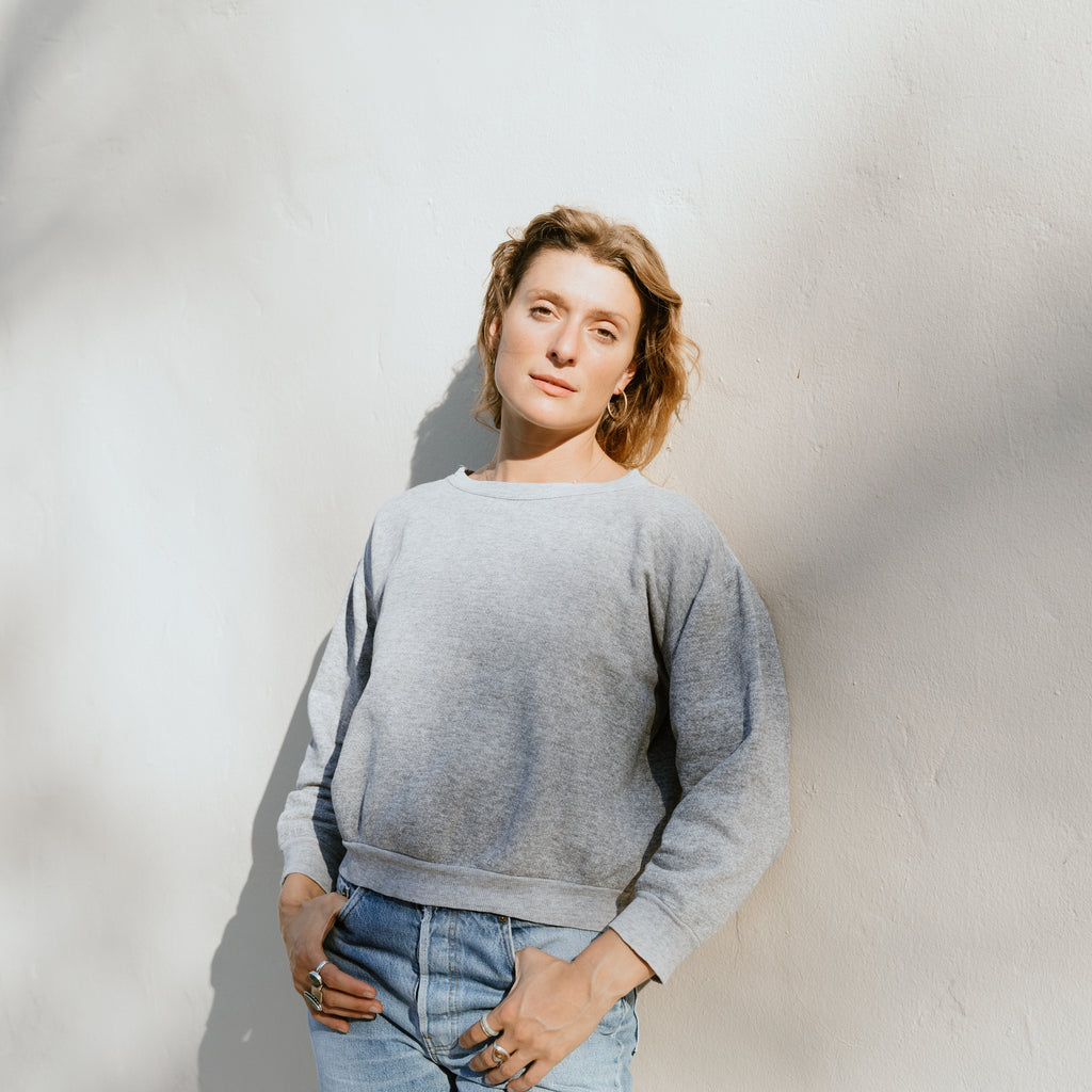 Vintage Cropped Grey Sweatshirt