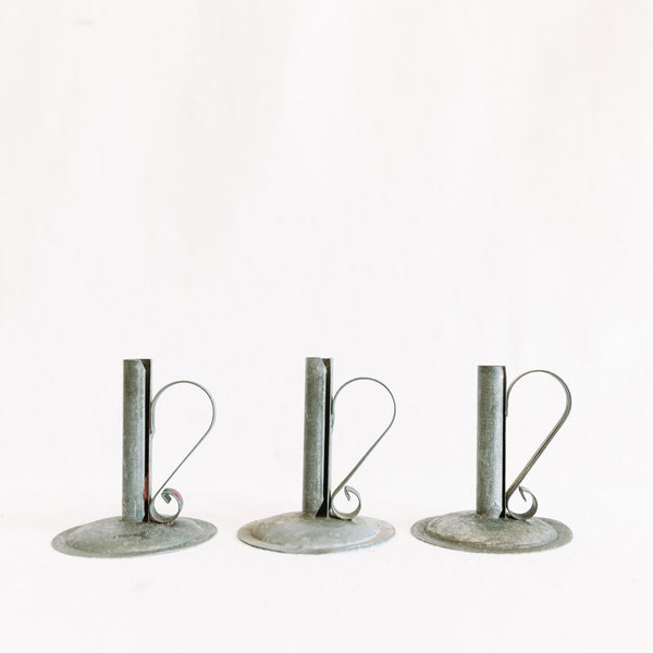 Vintage Handmade Mini Tin Candleholders