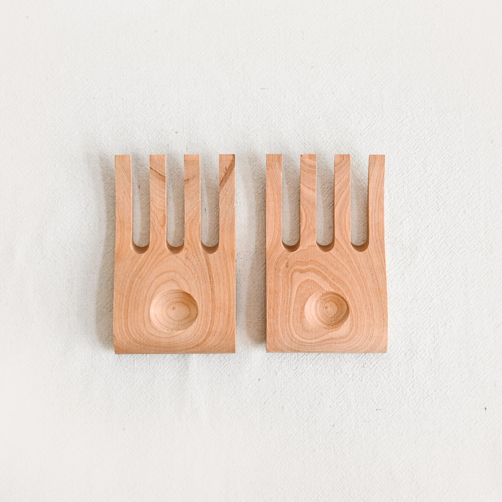 Vintage Wood Salad Tongs