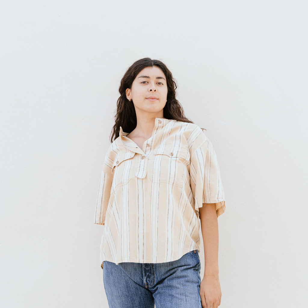 Vintage Yellow Button Top