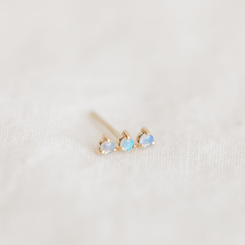 Three-Step Earring - Opals