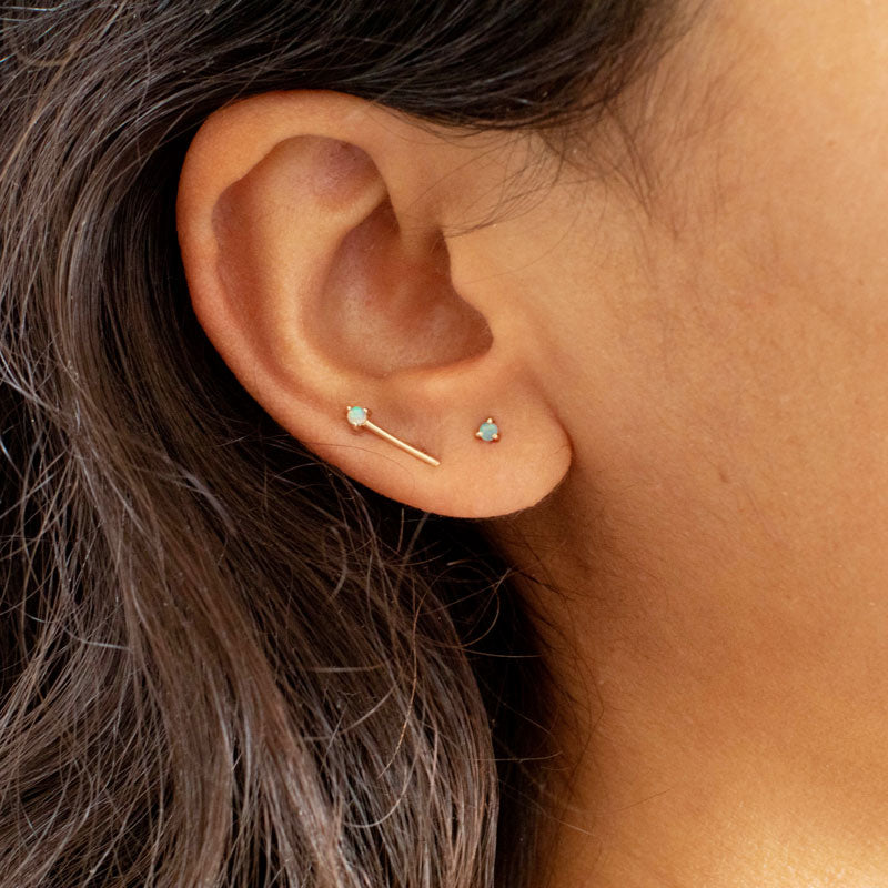 One-Step Bar Earring - Opal