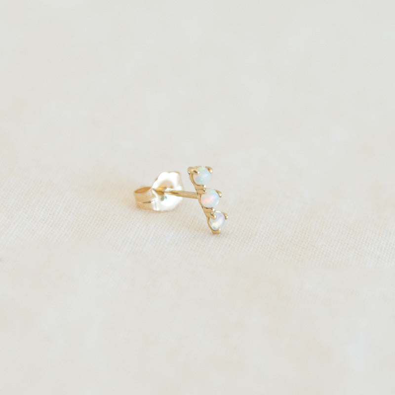 Three Step Earring -  Opal
